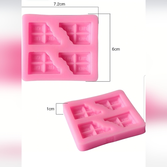 Half Chocolate Shape Soap Silicone Mold, wax mold, chocolate Fondant Mold - Picture 2 of 5